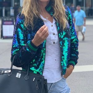 Sequin bomber jacket
